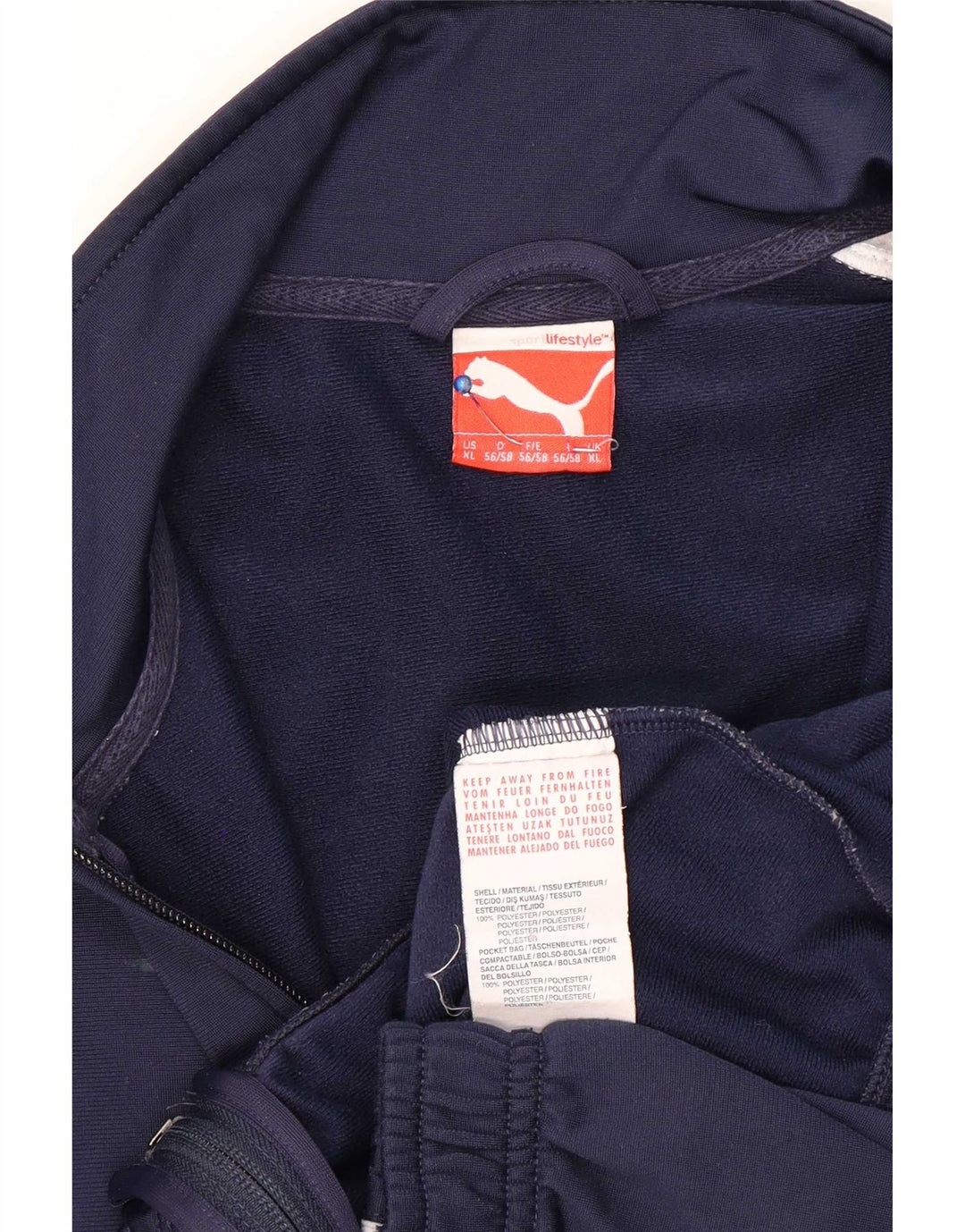 Puma Mens Tracksuit Top Jacket XL Navy Blue Colourblock Polyester