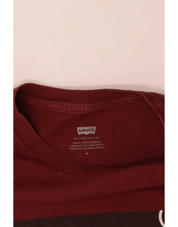Levi's Mens Graphic T-Shirt Top Medium Burgundy Cotton