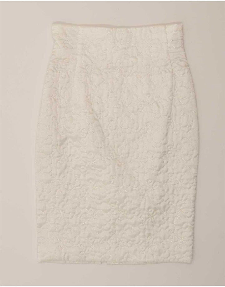 Vintage Womens 2 Piece Skirt Set IT 44 Medium W28 White Viscose