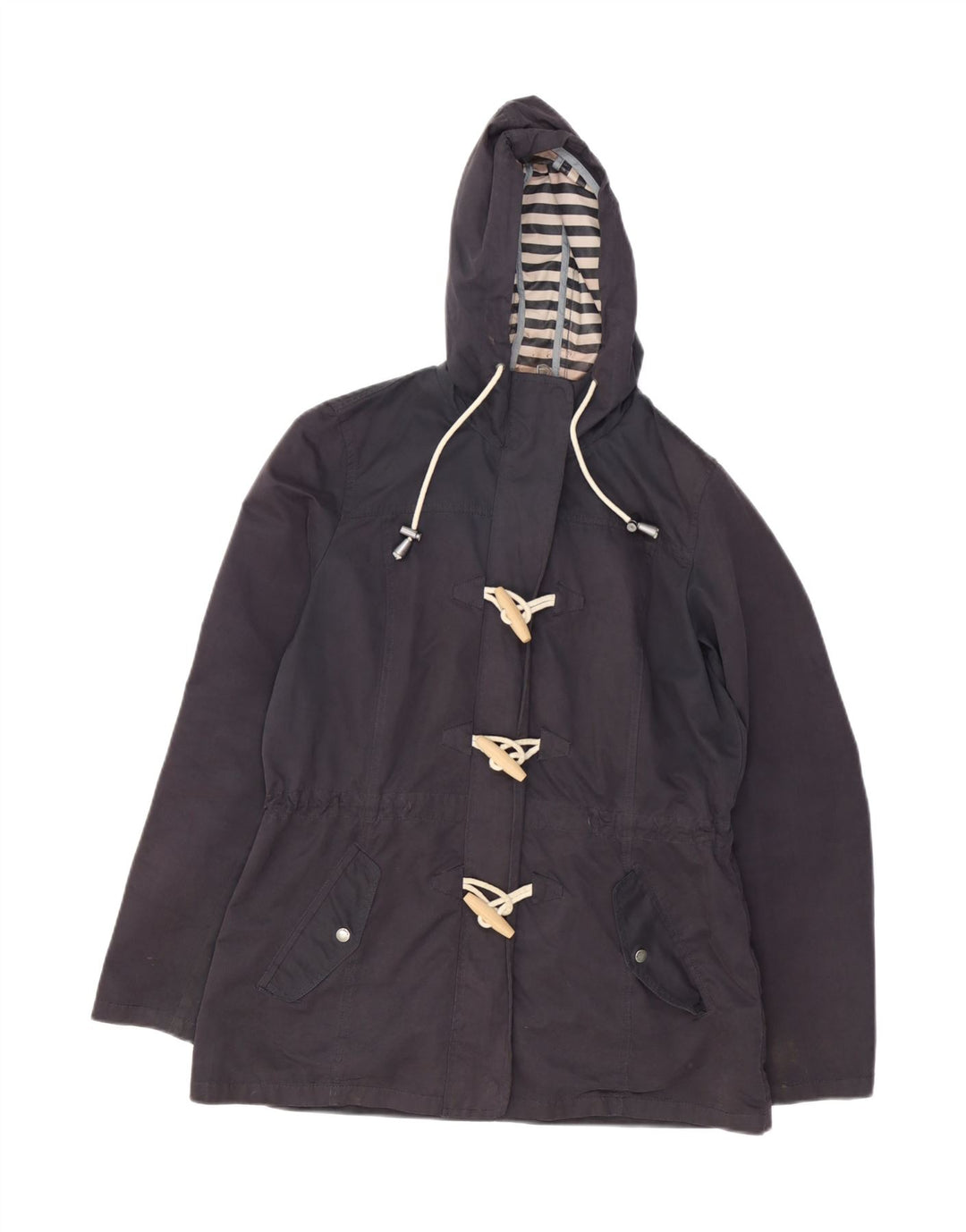 FAT FACE Womens Hooded Rain Jacket UK 12 Medium  Navy Blue