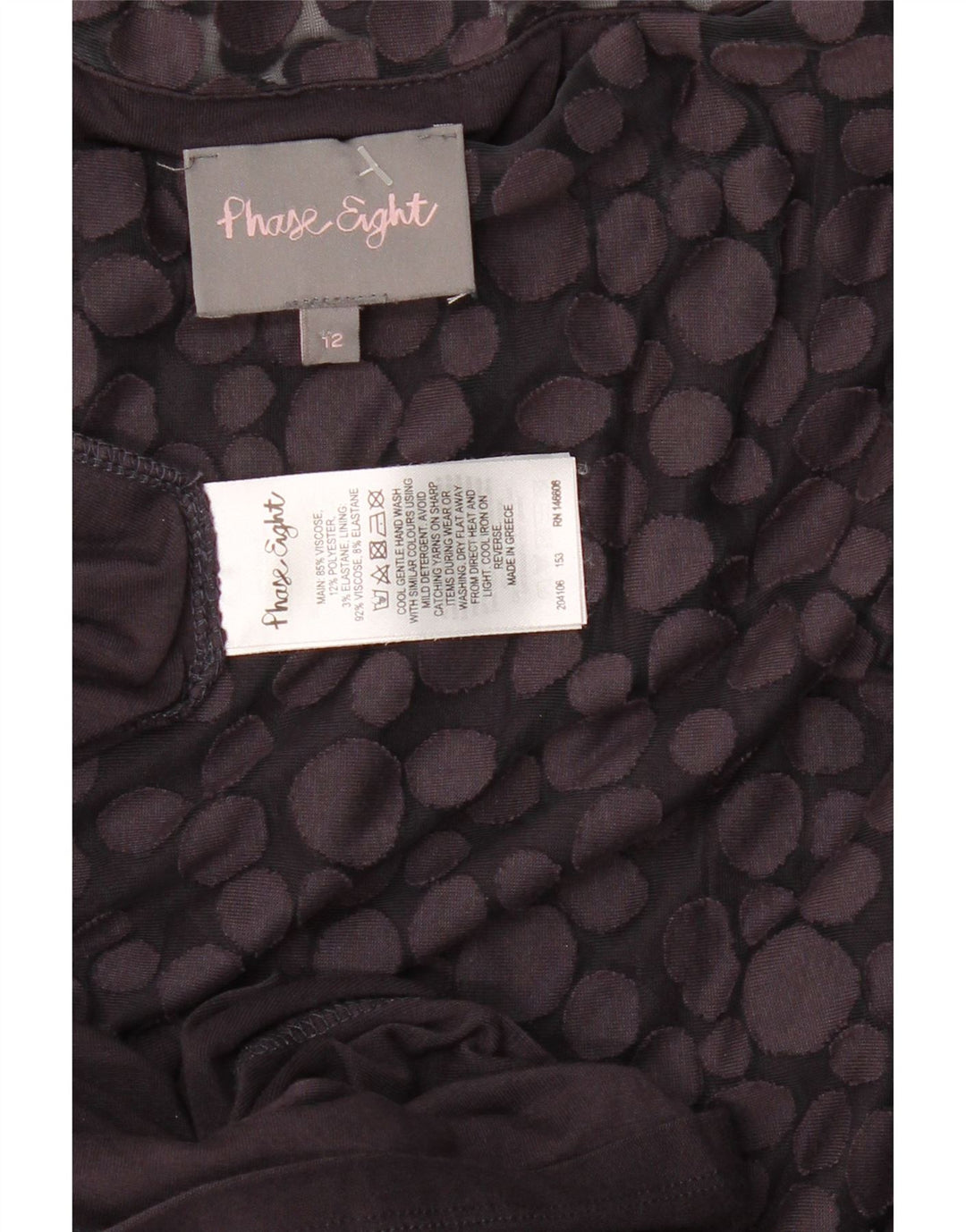 PHASE EIGHT Womens Batwing Sheath Dress UK 12 Medium Navy Blue Spotted