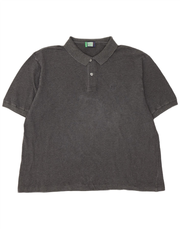 SERGIO TACCHINI Mens Polo Shirt IT 58 2XL Grey Cotton