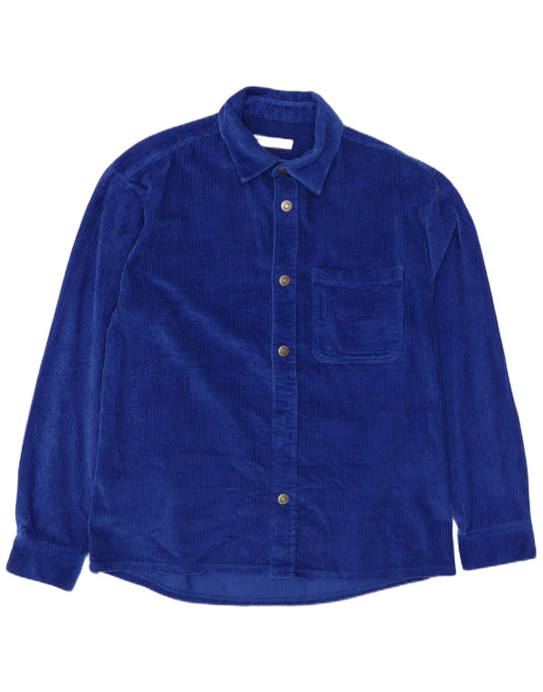 ZARA Mens Corduroy Shirt Medium Blue