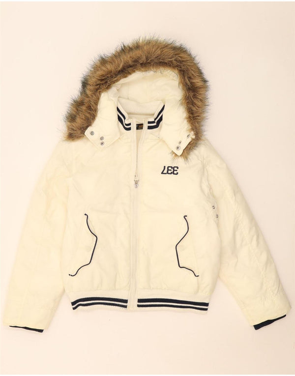 Lee Girls Graphic Hooded Padded Jacket 11-12 Years Off White