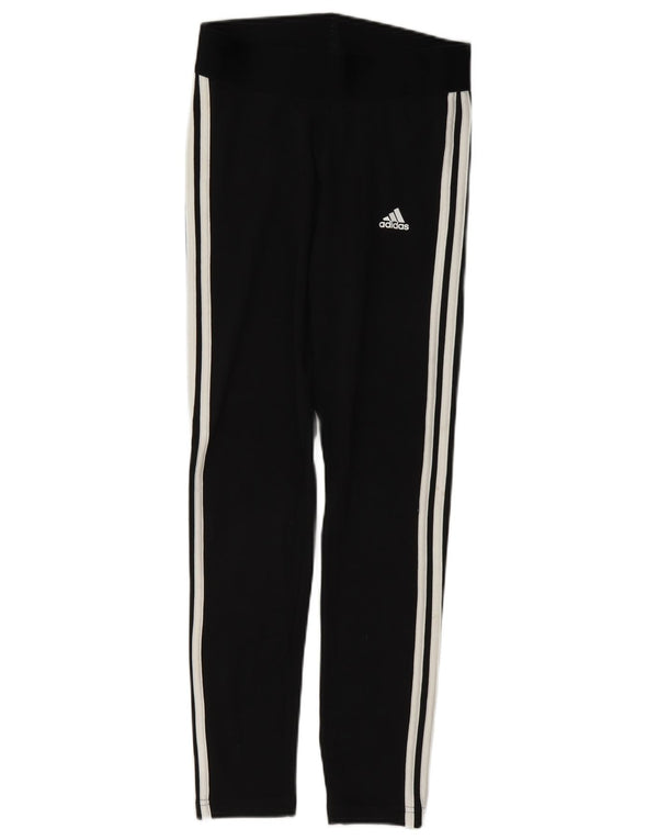 Adidas Womens Slim Fit Leggings UK 8/10 Small Black Cotton