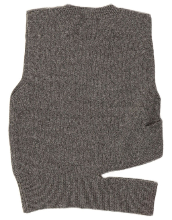 Zara Womens Crop Vest Tank Top UK 10 Small Grey Wool