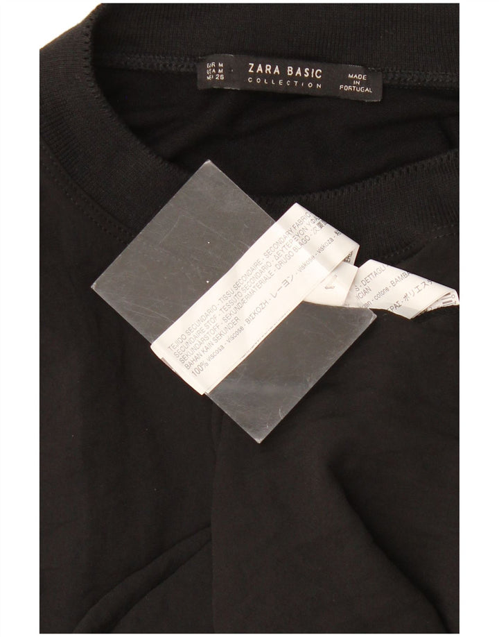 ZARA Womens Sleeveless Asymmetric Tunic Top UK 12 Medium Black Colourblock