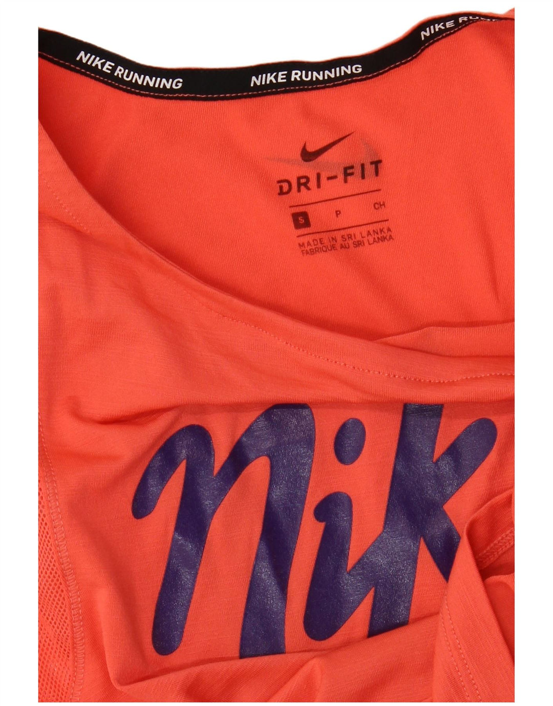 NIKE Womens Dri Fit Crop Graphic T-Shirt Top UK 10 Small Orange