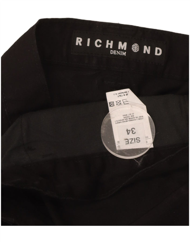 RICHMOND Womens Straight Jeans W34 L30 Black Cotton