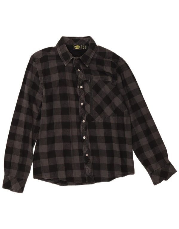 Diadora Womens Flannel Shirt UK 18 XL Grey Gingham Cotton