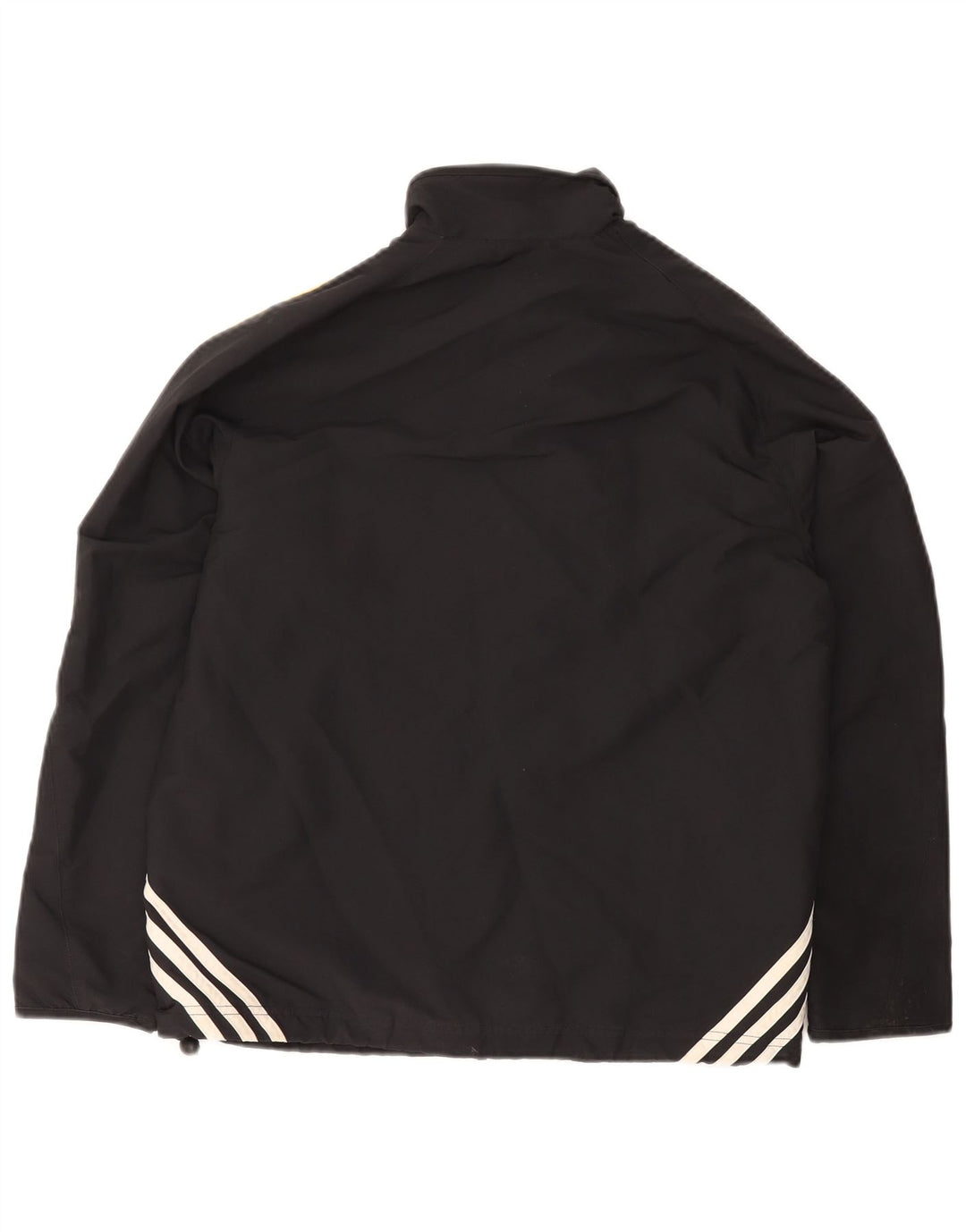 ADIDAS Boys Tracksuit Top Jacket 13-14 Years Black Polyester
