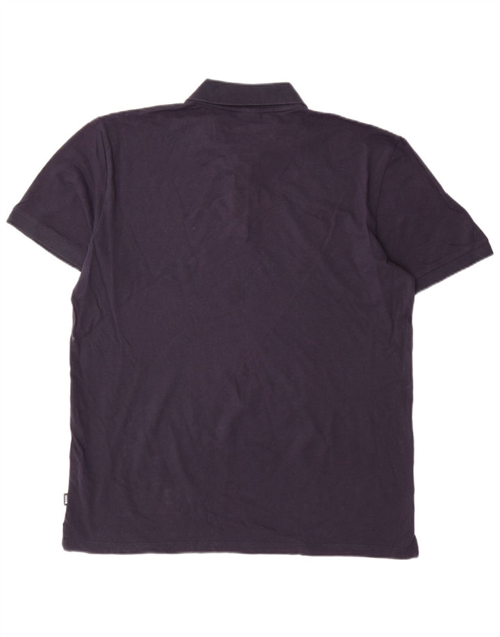 Hugo Boss Mens Polo Shirt 2XL Navy Blue Cotton