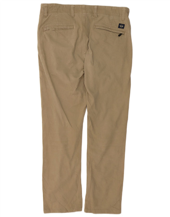DOCKERS Mens Skinny Chino Trousers W32 L28 Khaki Cotton