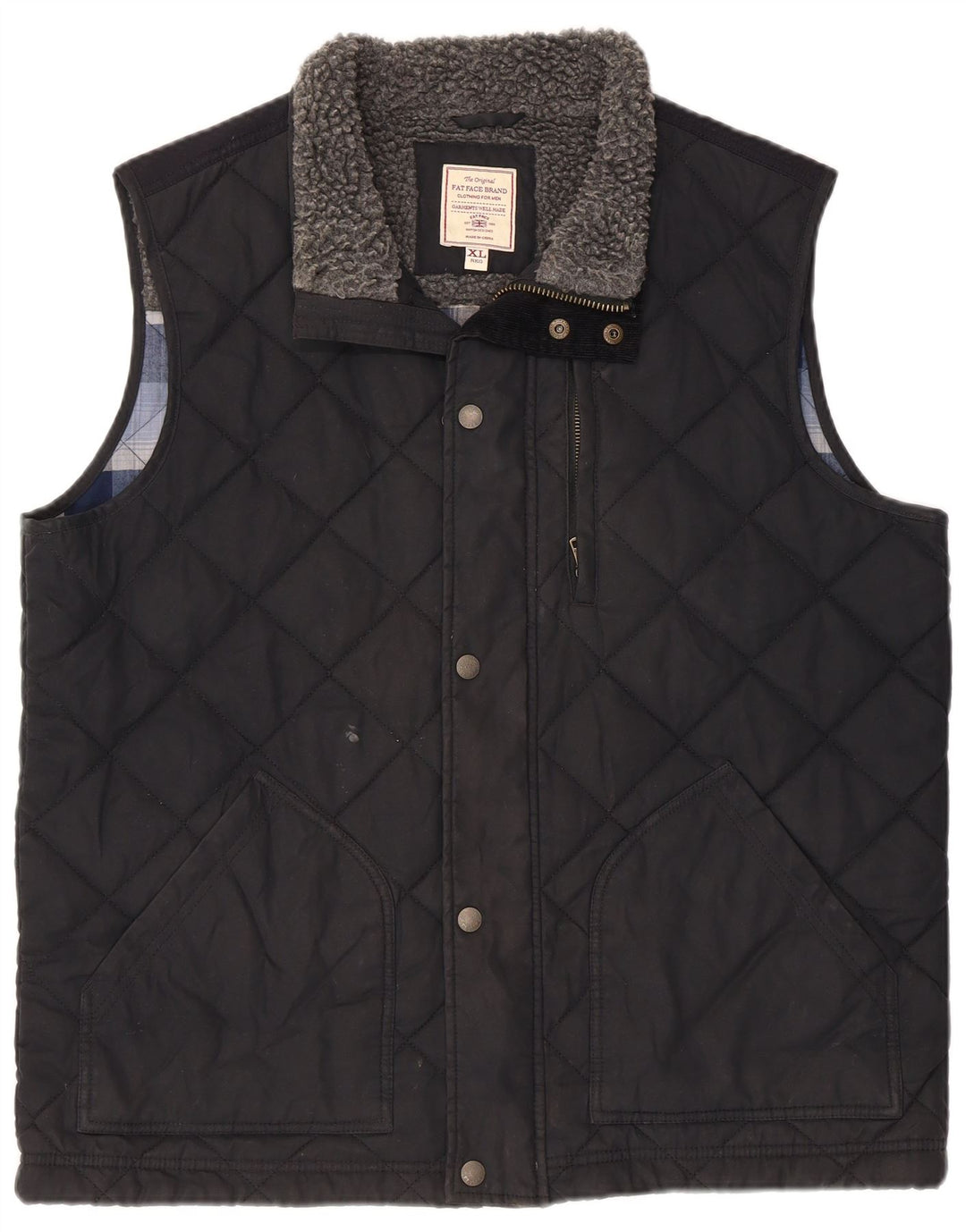 Fat Face Mens Quilted Gilet UK 42 XL Black Polyester