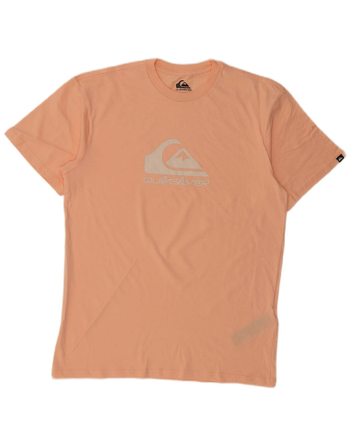 QUIKSILVER Mens Regular Fit Graphic T-Shirt Top Medium Pink Cotton