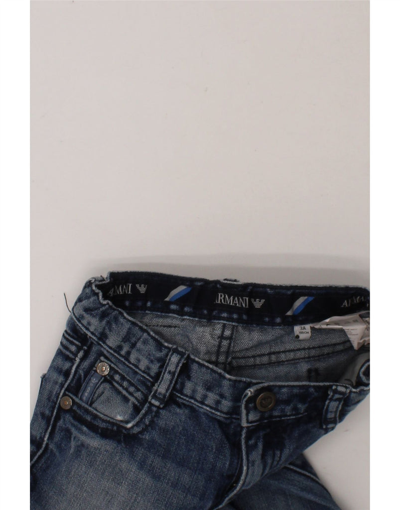 ARMANI Boys Distressed Straight Jeans 2-3 Years W20 L15 Blue Cotton Vintage Armani and Second-Hand Armani from Messina Hembry 