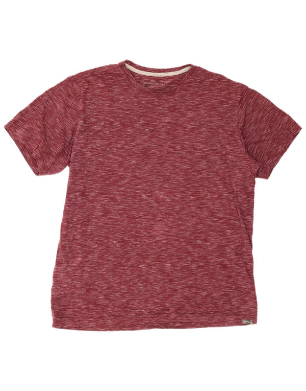 EDDIE BAUER Mens T-Shirt Top Large Burgundy Flecked Cotton