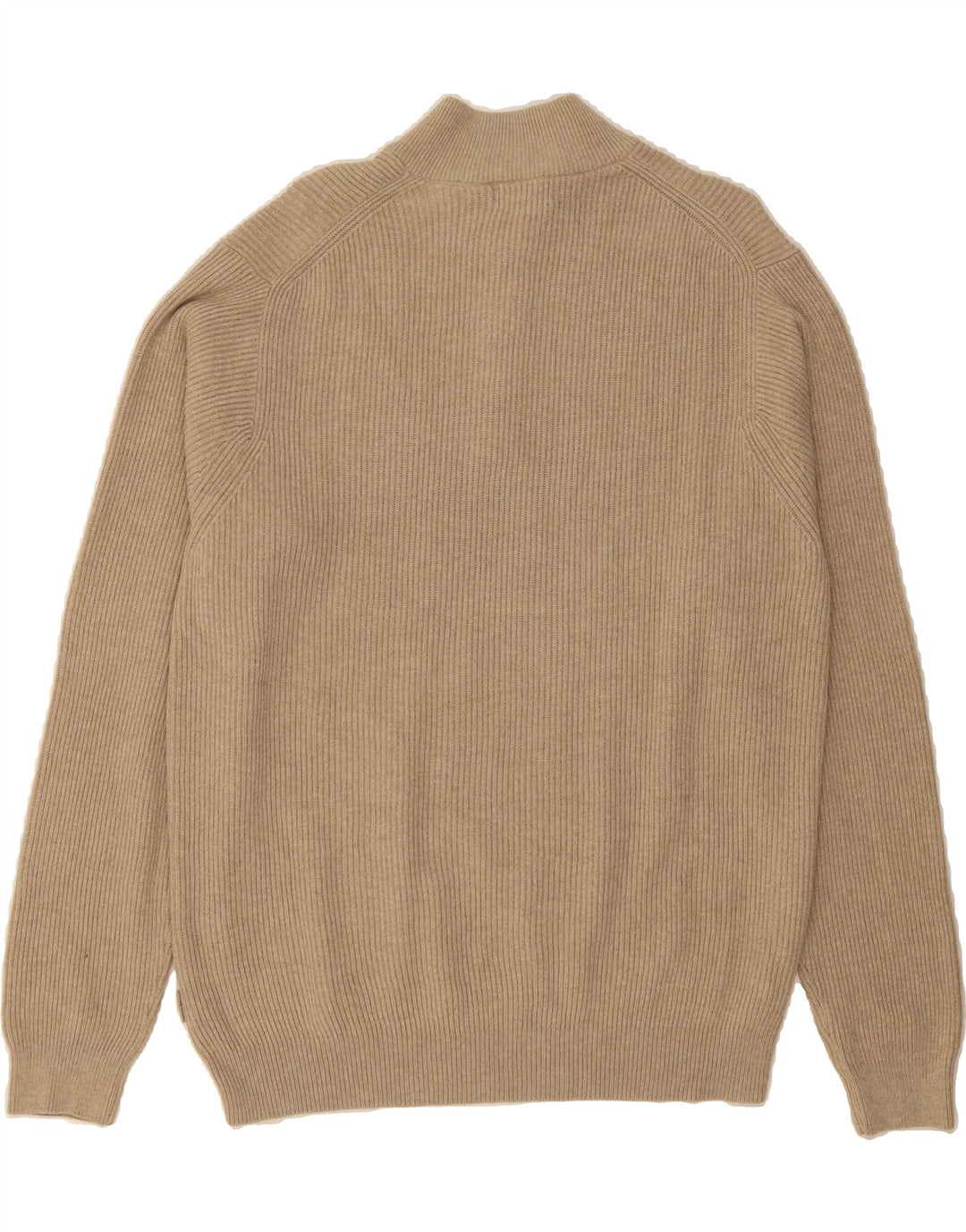 IZOD Mens Zip Neck Jumper Sweater Large Beige Cotton Vintage Izod and Second-Hand Izod from Messina Hembry 