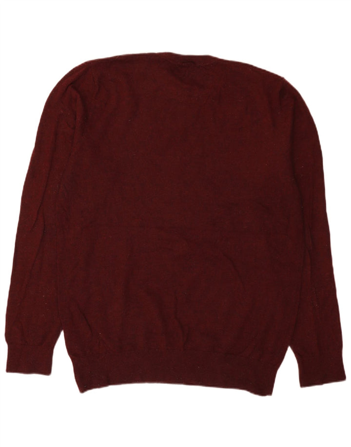 CARHARTT Mens Crew Neck Jumper Sweater Medium Burgundy Lambswool