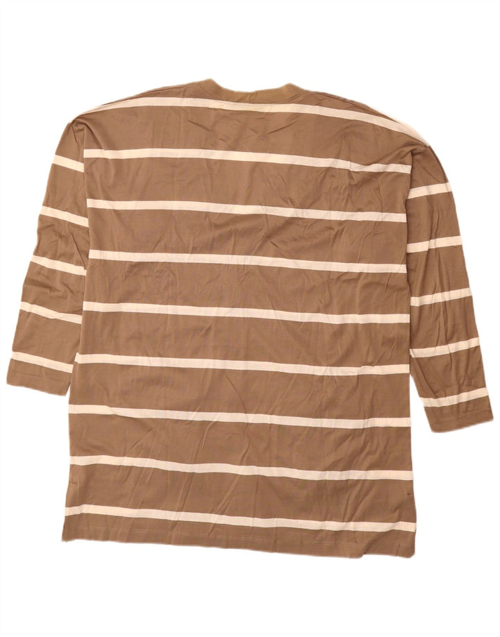 PIERRE CARDIN Womens Longline Cardigan Sweater IT 44 Medium Brown Striped