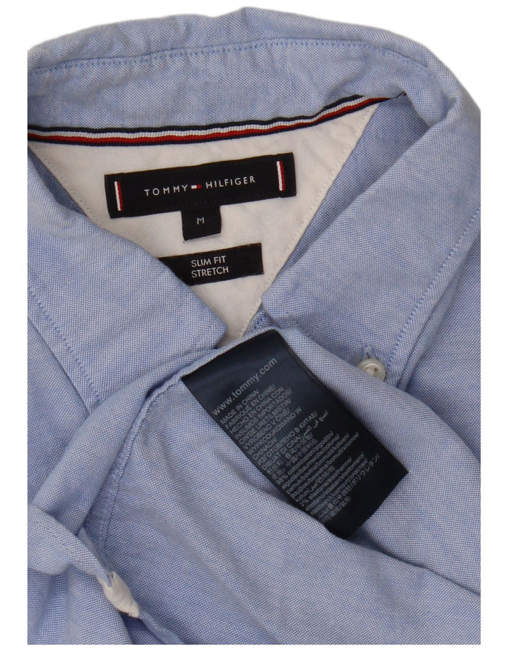 TOMMY HILFIGER Mens Slim Fit Shirt Medium Blue Cotton