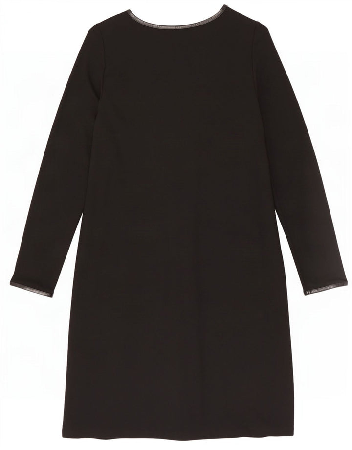 Marks & Spencer Womens Long Sleeve Shift Dress UK 16 Large Black