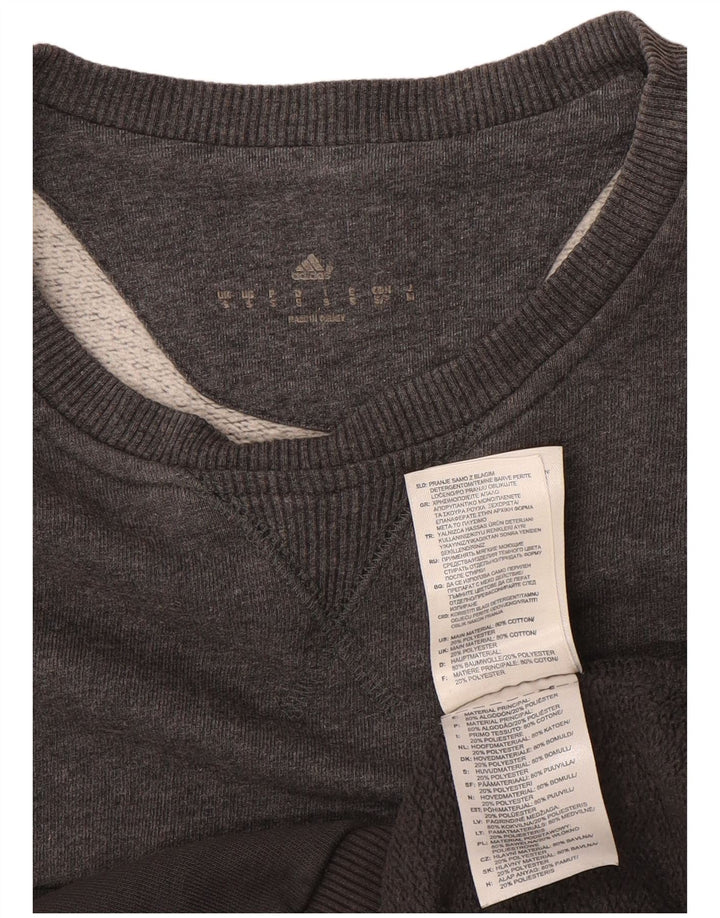 Adidas Mens Graphic Sweatshirt Jumper Small Grey Cotton