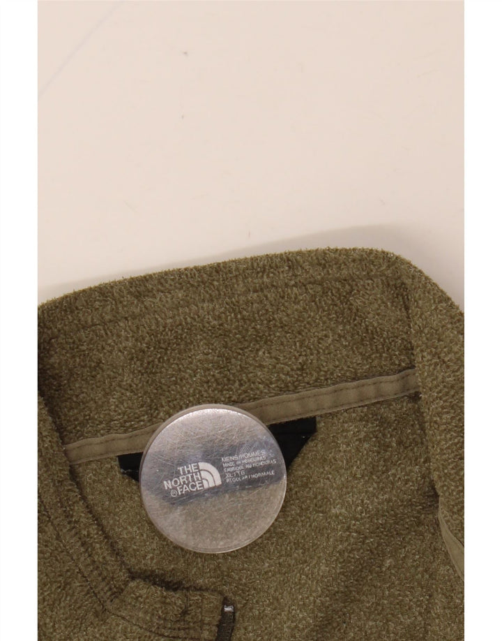 THE NORTH FACE Mens Zip Neck Fleece Jumper XL Khaki