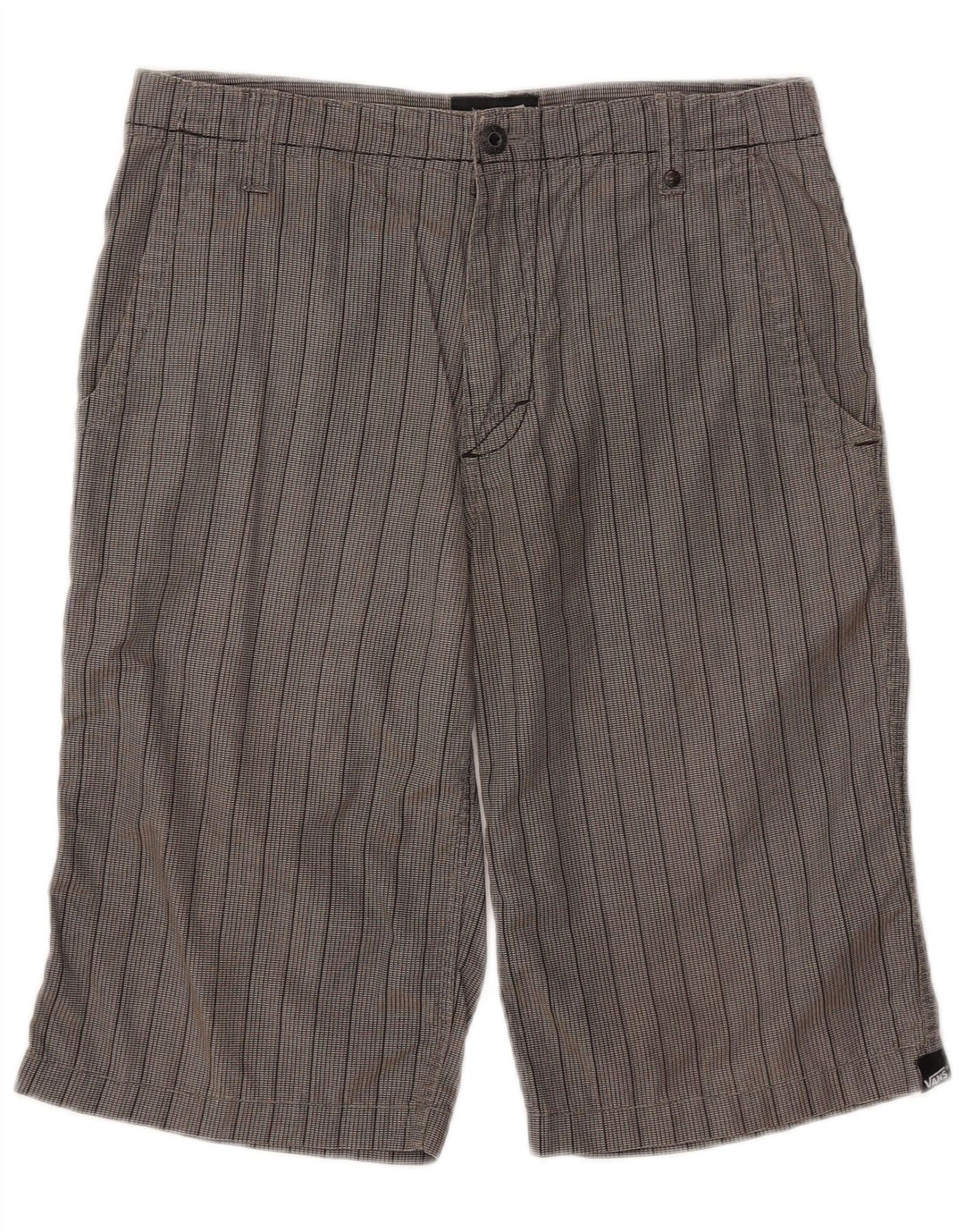 VANS Boys Chino Shorts 14-15 Years XL W30 Grey Pinstripe Cotton