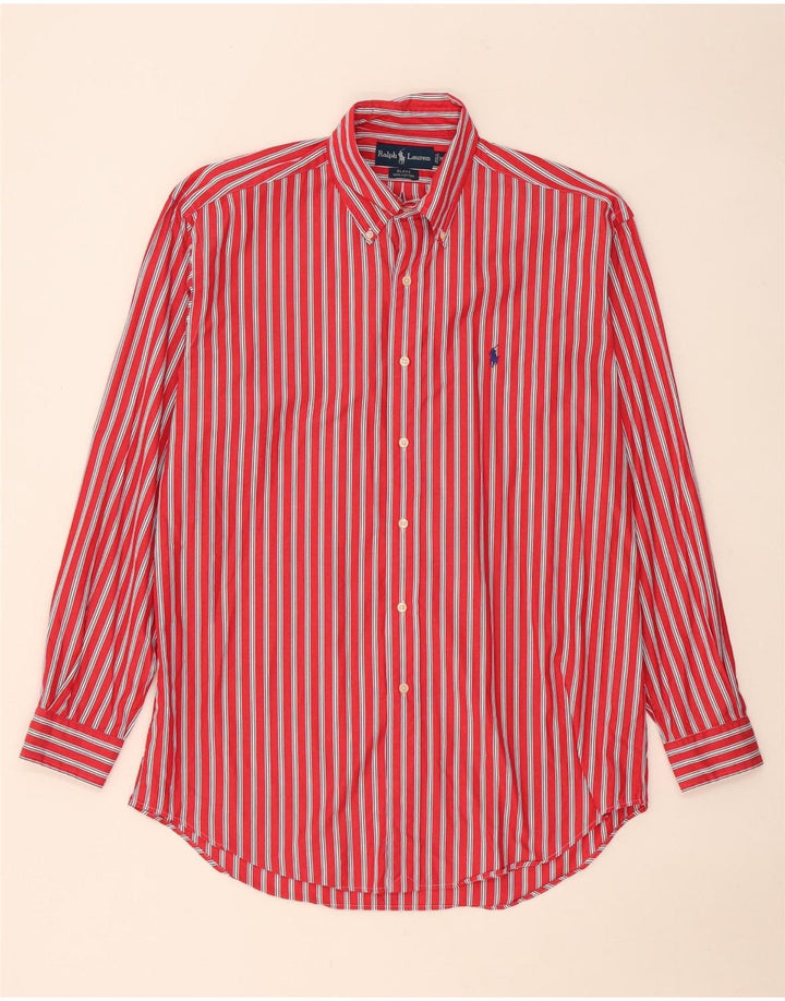 Ralph Lauren Mens Blake Shirt Medium Red Striped Cotton