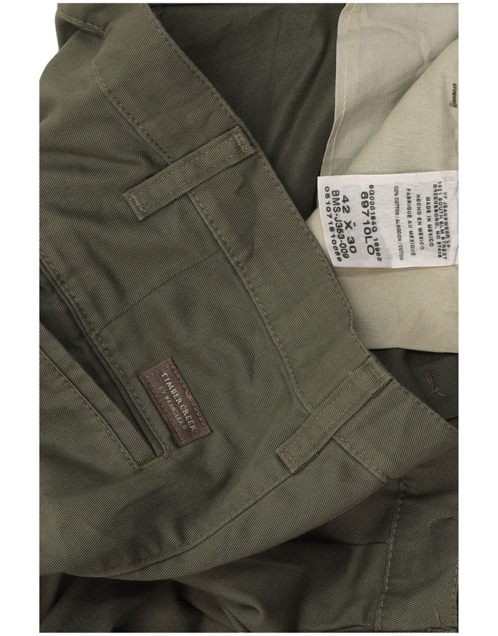 WRANGLER Mens Timber Creek Pegged Chino Trousers W42 L30 Khaki Cotton