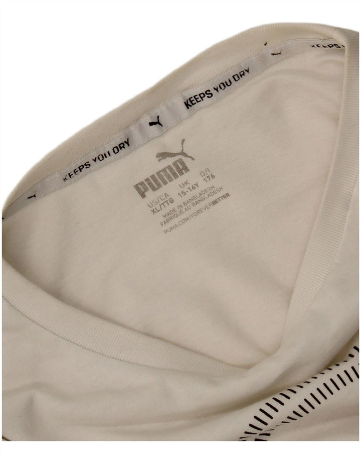 Puma Boys Graphic T-Shirt Top 15-16 Years White