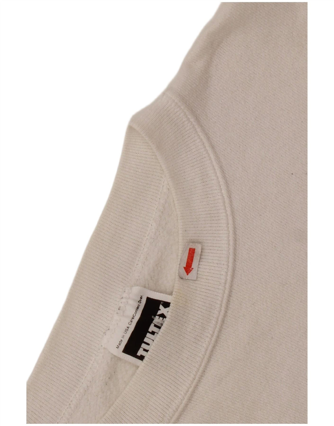 TULTEX Womens Graphic Sweatshirt Jumper UK 16 Large White Cotton