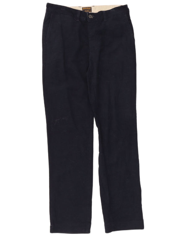 Woolrich Mens Straight Chino Trousers W33 L33 Navy Blue Cotton