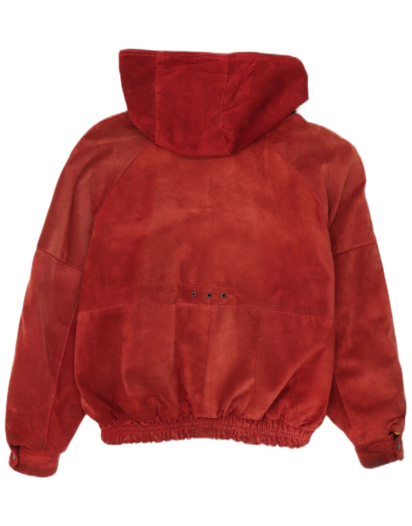 Vintage Mens Loose Fit Hooded Windbreaker Jacket UK 38 Medium Burgundy