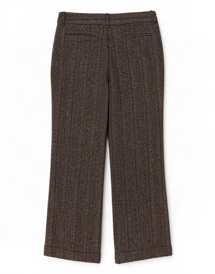 Zara Womens Bootcut Casual Trousers EU 40 Medium W30 L30 Grey Herringbone