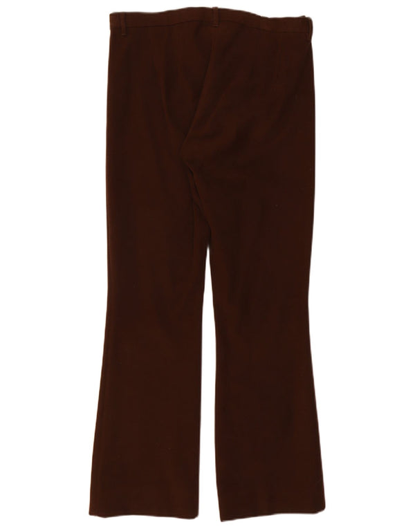 Max Mara Womens Bootcut Suit Trousers UK 14 Large W32 L29 Brown Cotton