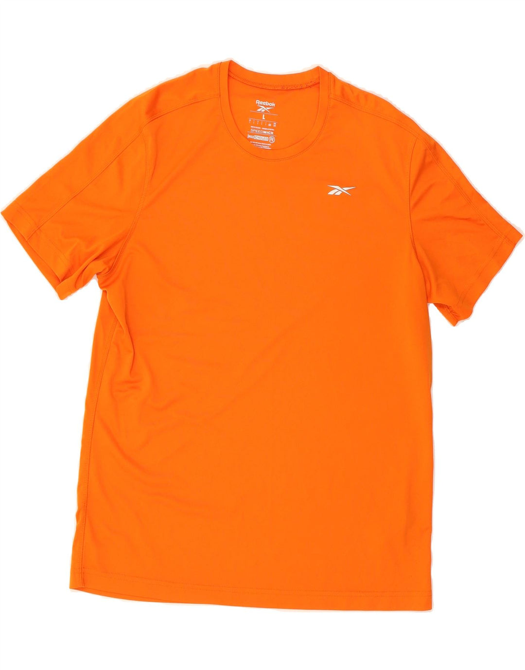 REEBOK Mens T-Shirt Top Large Orange Polyester Vintage Reebok and Second-Hand Reebok from Messina Hembry 