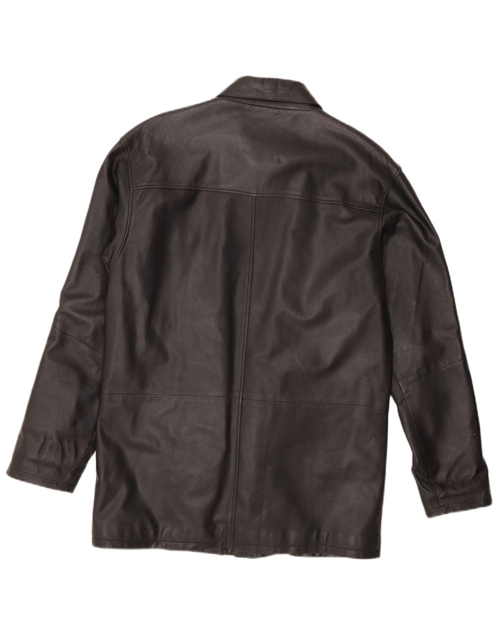 Vintage Mens Leather Jacket UK 44 2XL Black Leather