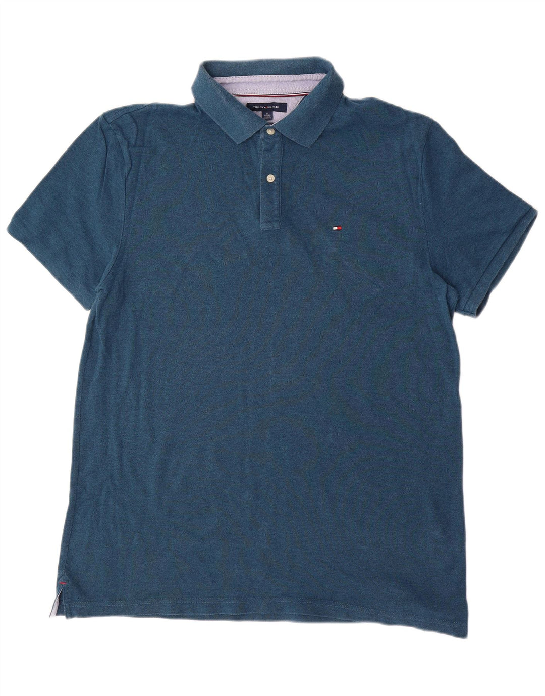 TOMMY HILFIGER Mens Custom Fit Polo Shirt XL Blue Cotton