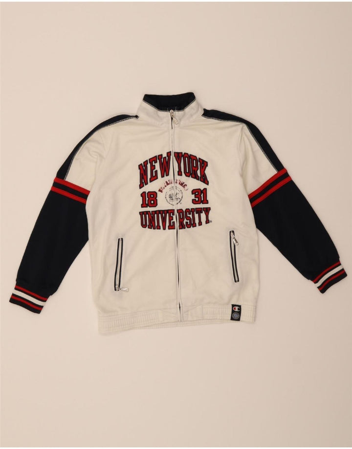CHAMPION Boys Tracksuit Top Jacket 9-10 Years Medium White Vintage Champion and Second-Hand Champion from Messina Hembry 