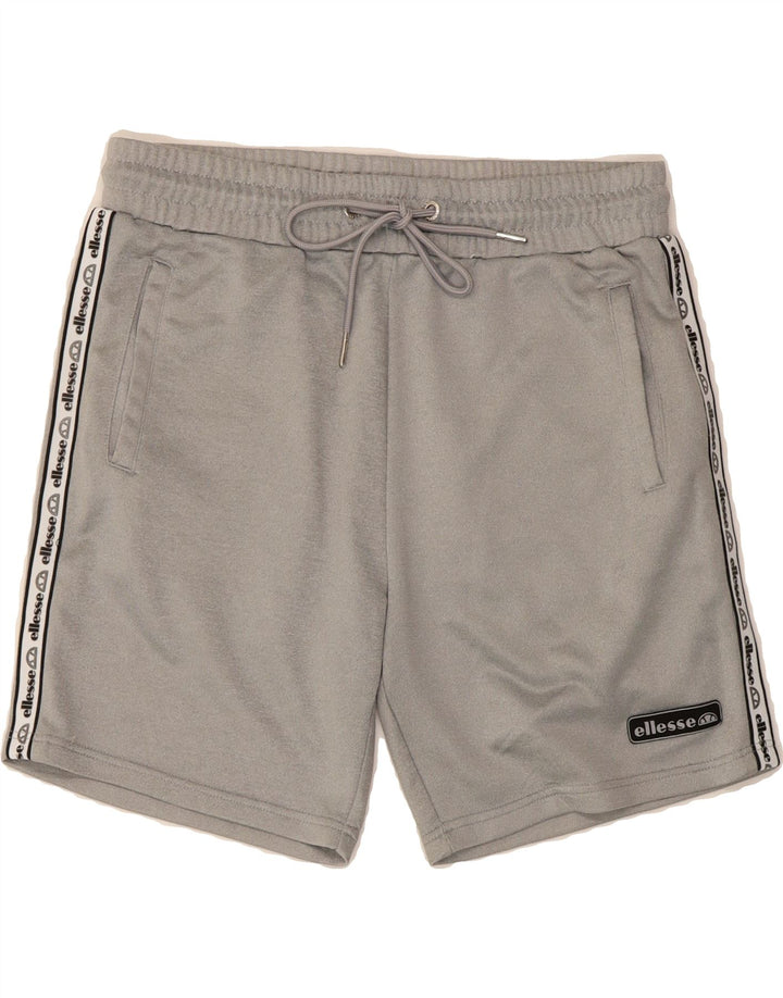 ELLESSE Mens Graphic Sport Shorts Small  Grey Polyester Vintage Ellesse and Second-Hand Ellesse from Messina Hembry 