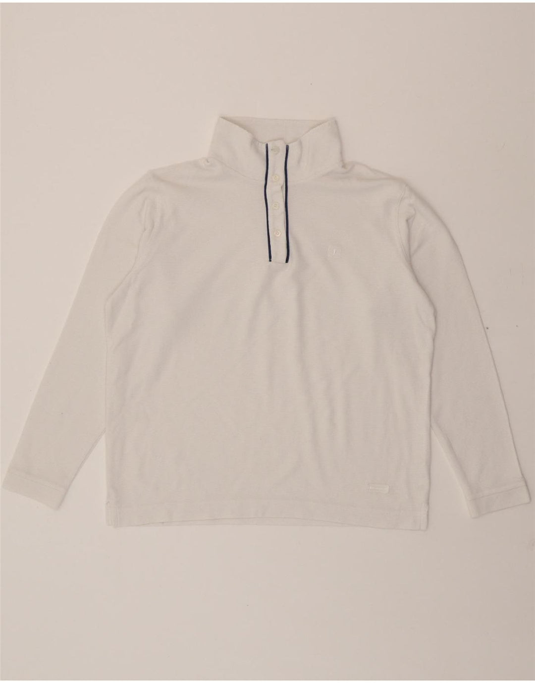 CHAMPION Womens Oversized Button Neck Top Long Sleeve UK 10 Small White Vintage Champion and Second-Hand Champion from Messina Hembry 