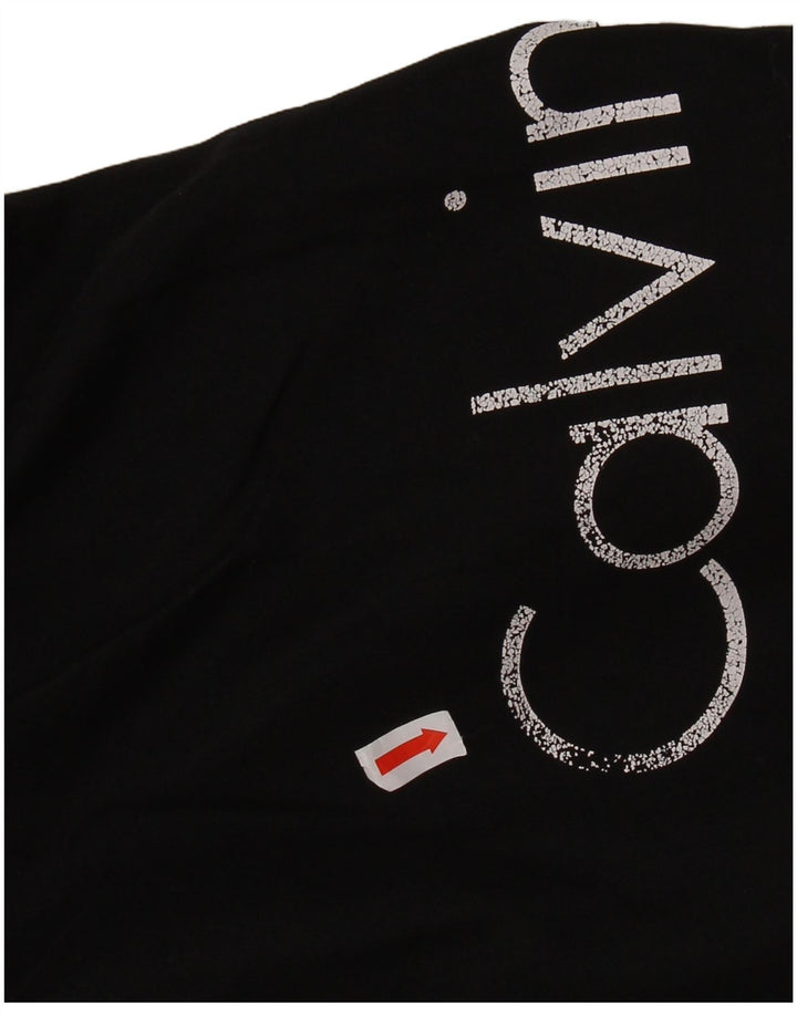 CALVIN KLEIN Mens Graphic Swimming Shorts Large Black Polyester