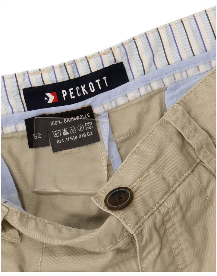 PECKOTT Mens Chino Shorts IT 52 XL W36 Beige Cotton