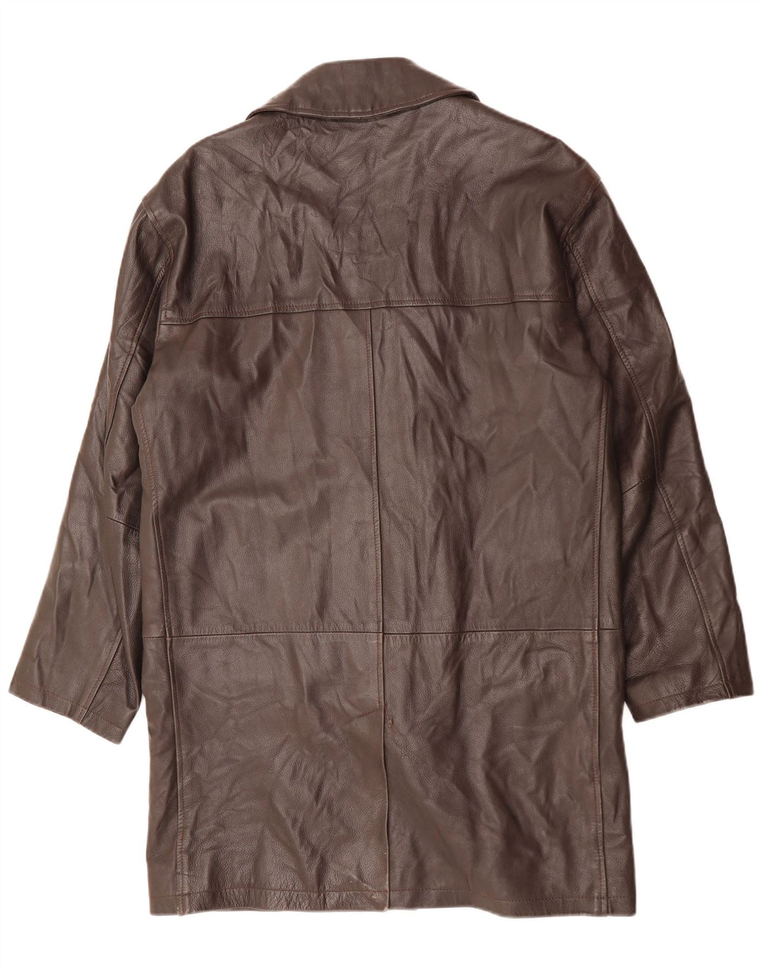 CONBIPEL Mens Leather Coat IT 48 Medium Brown Leather