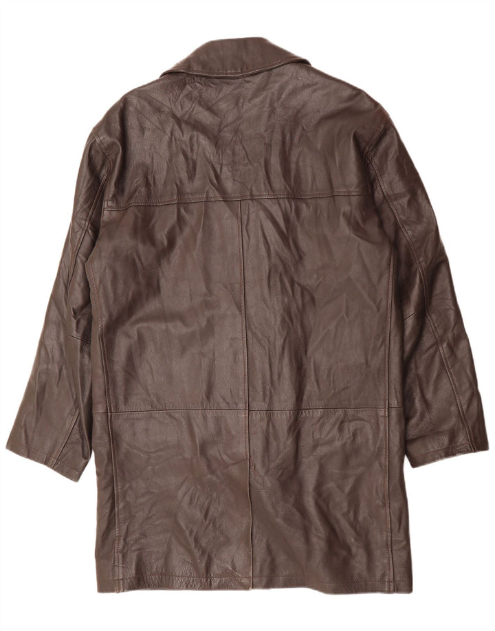 CONBIPEL Mens Leather Coat IT 48 Medium Brown Leather