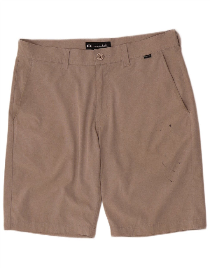 Travis Mathew Mens Regular Fit Chino Shorts W32 Medium Beige Polyester