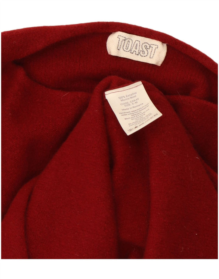 Toast Womens Boat Neck Jumper Sweater Small/Medium Red Wool
