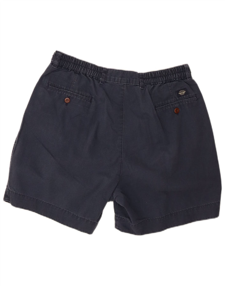 DOCKERS Mens Pegged Chino Shorts W34 Large Navy Blue Cotton
